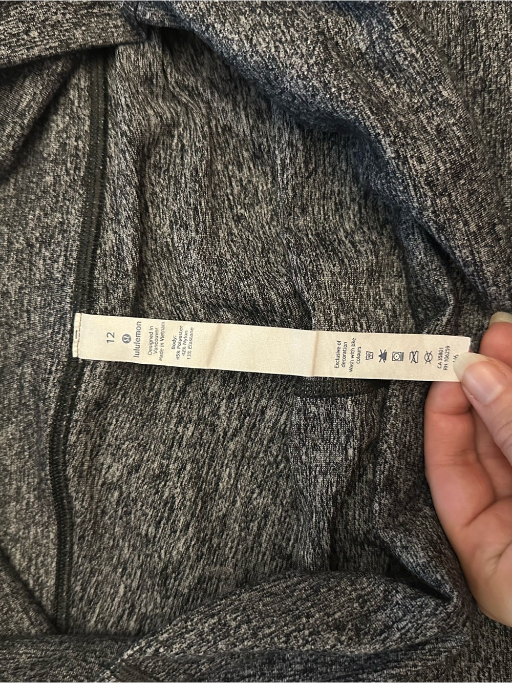Lululemon Wunder Under Hi-Rise Tight 28" Heathered Black / Gray Luon Size 12 - Picture 10 of 11